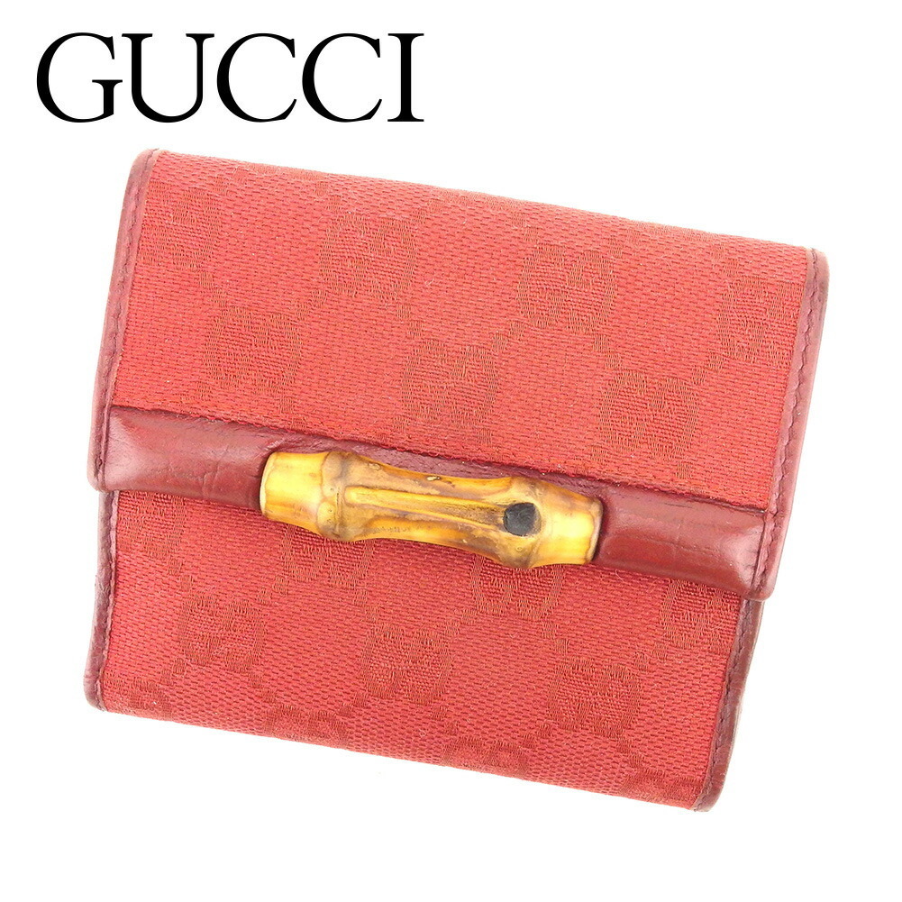 Gucci Red Leather Gg Wallet Bifold
